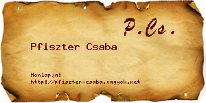 Pfiszter Csaba névjegykártya