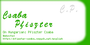 csaba pfiszter business card